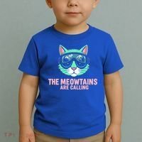 Funny Skiing Cat The Meowtains Are Calling Ski Toddler T-Shirt thumb 2