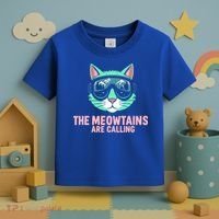 Funny Skiing Cat The Meowtains Are Calling Ski Toddler T-Shirt thumb 3