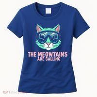 Funny Skiing Cat The Meowtains Are Calling Ski Women's T-Shirt thumb 0
