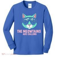 Funny Skiing Cat The Meowtains Are Calling Ski Kids Long Sleeve Shirt thumb 0