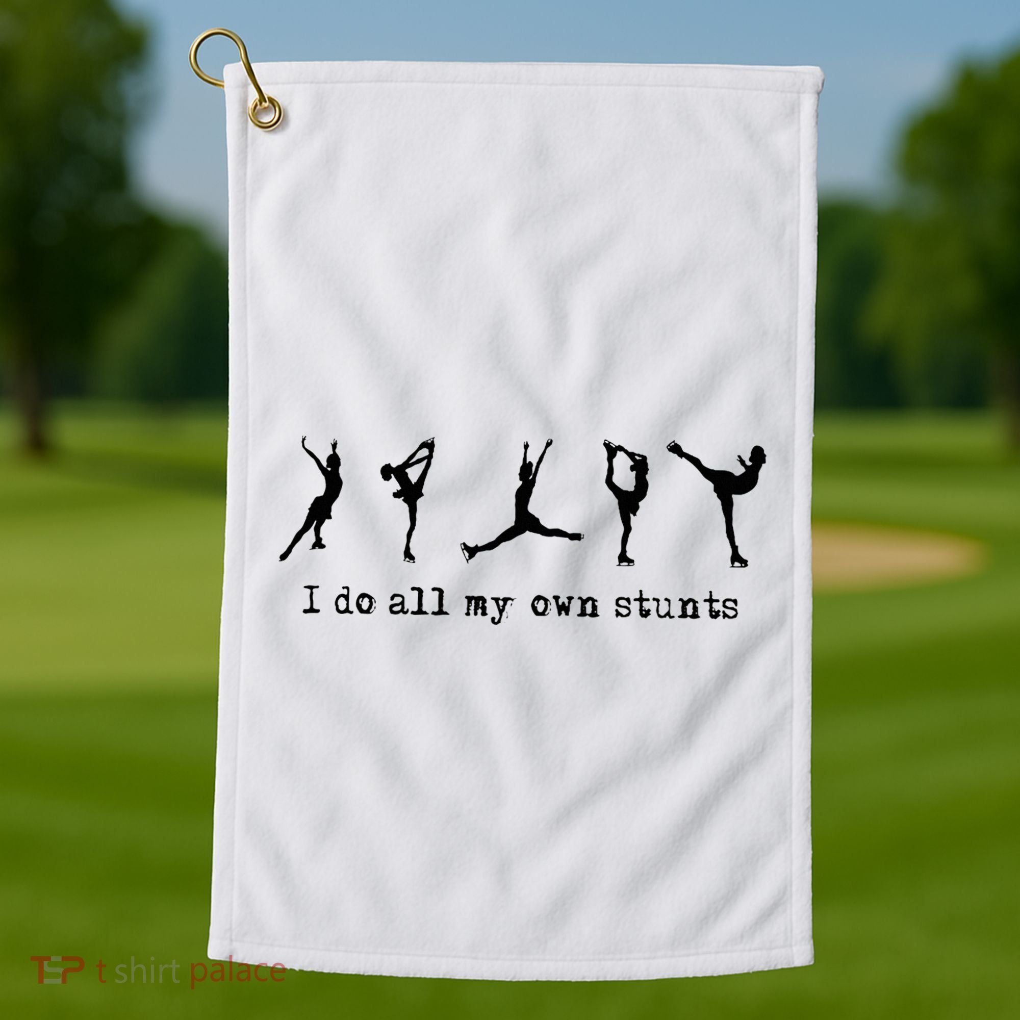 Figure Skating Cute Funny Ice Skating Golf Towel