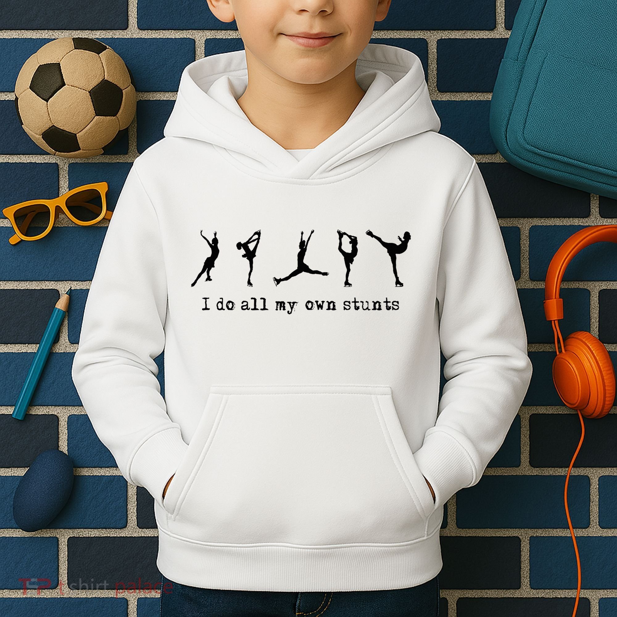 Figure Skating Cute Funny Ice Skating Kids Hoodie