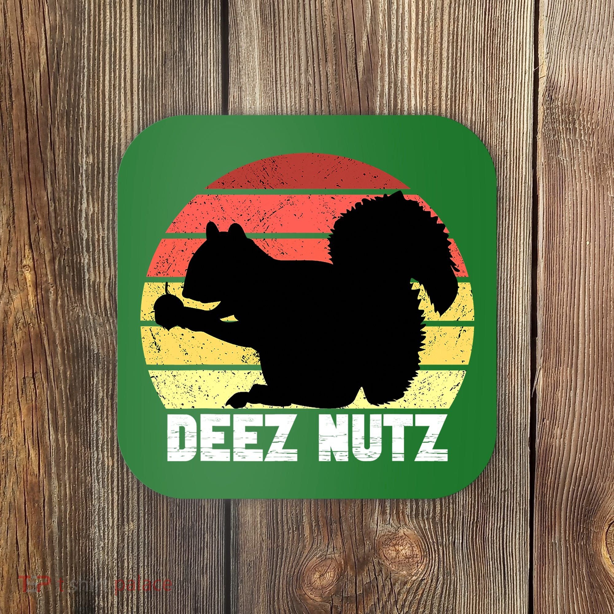 Funny Saying Deez Nutz Christmas Gopher Ugly Xmas Coaster