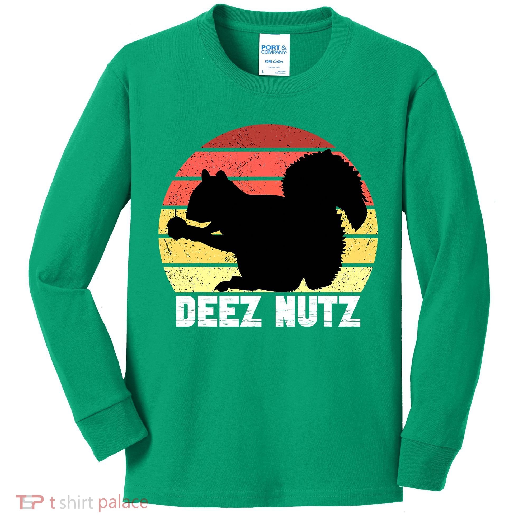 Funny Saying Deez Nutz Christmas Gopher Ugly Xmas Kids Long Sleeve Shirt