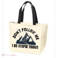 Funny Skiing Don't Follow Me I Do Stupid Things Snowboard Great Gift Tote Bag thumb 3