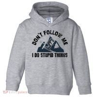 Funny Skiing Don't Follow Me I Do Stupid Things Snowboard Great Gift Toddler Hoodie thumb 0