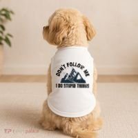 Funny Skiing Don't Follow Me I Do Stupid Things Snowboard Great Gift Doggie Tank thumb 2
