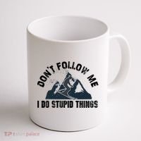 Funny Skiing Don't Follow Me I Do Stupid Things Snowboard Great Gift Coffee Mug thumb 1