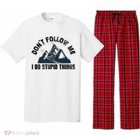 Funny Skiing Don't Follow Me I Do Stupid Things Snowboard Great Gift Pajama Set thumb 0
