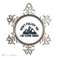 Funny Skiing Don't Follow Me I Do Stupid Things Snowboard Great Gift Ornament thumb 0