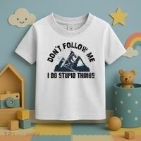 Funny Skiing Don't Follow Me I Do Stupid Things Snowboard Great Gift Toddler T-Shirt thumb 3