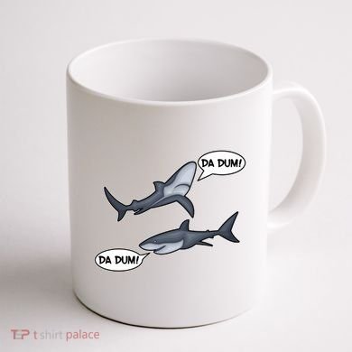 Funny Shark Da Dum Da Dum Coffee Mug back