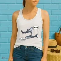 Funny Shark Da Dum Da Dum Women's Tank Top thumb 2