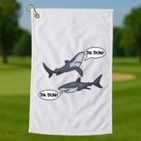 Funny Shark Da Dum Da Dum Golf Towel thumb 1
