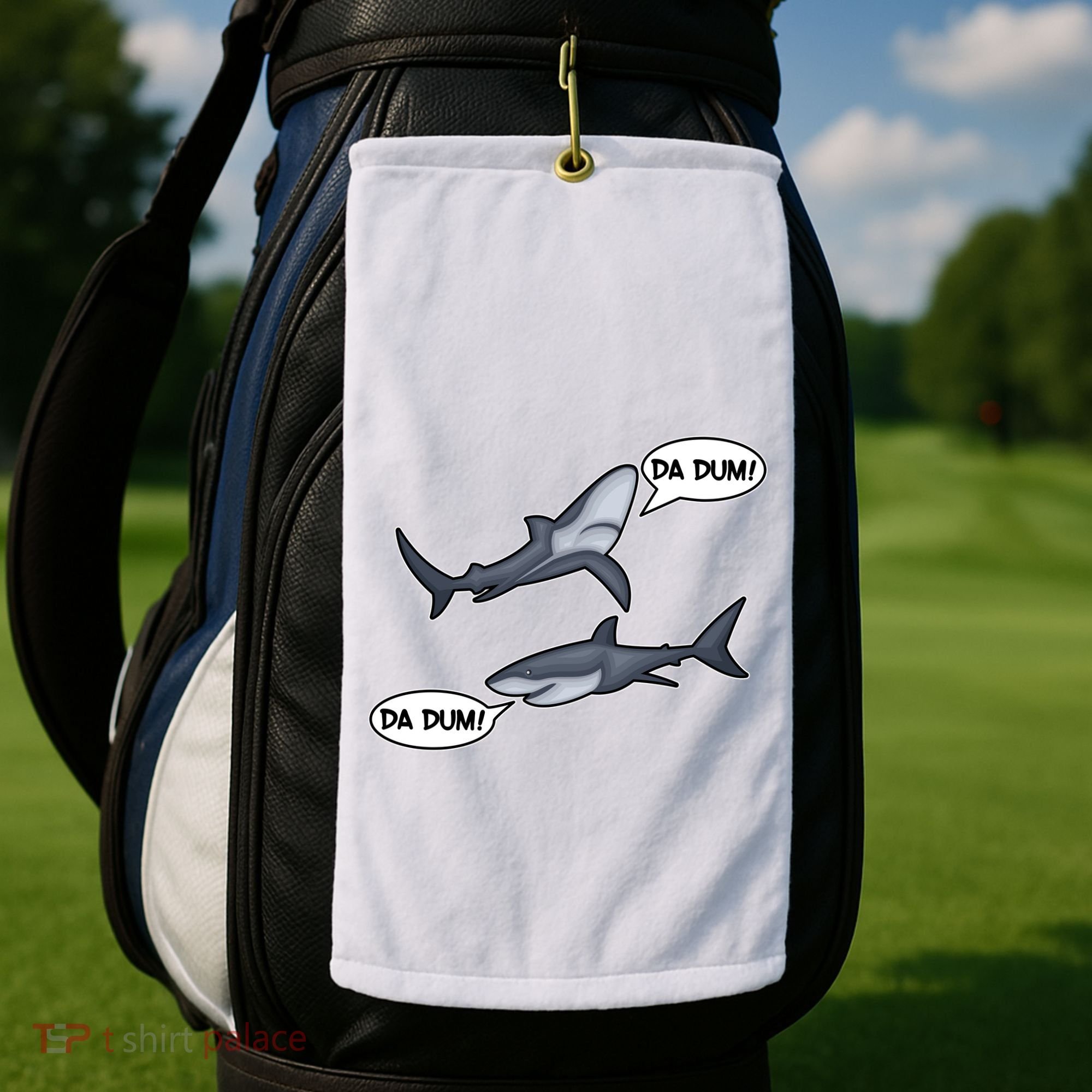 Funny Shark Da Dum Da Dum Golf Towel