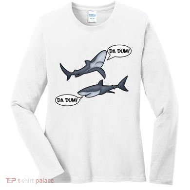Funny Shark Da Dum Da Dum Women's Long Sleeve Shirt
