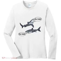 Funny Shark Da Dum Da Dum Women's Long Sleeve Shirt thumb 0