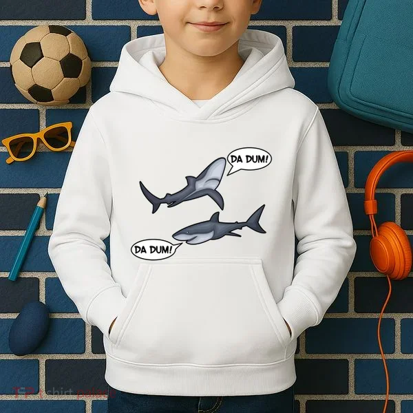 Funny Shark Da Dum Da Dum Kids Hoodie