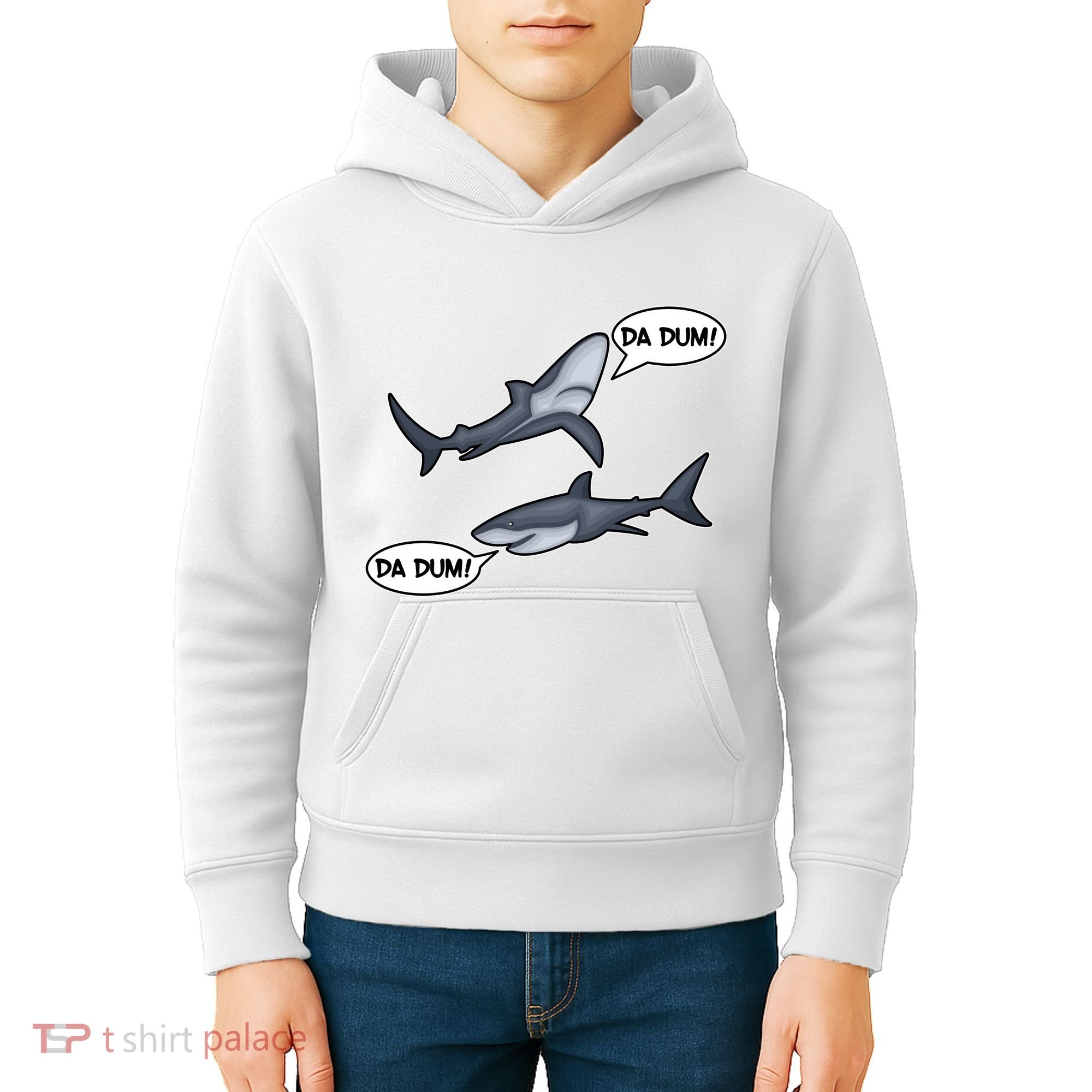 Funny Shark Da Dum Da Dum Kids Hoodie