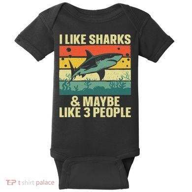 Funny Shark Design For Women Shark Lover Baby Bodysuit