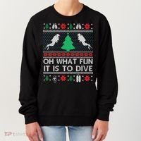 Funny Scuba Diving Diver Ugly Christmas Xmas Women's Sweatshirt thumb 0