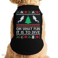 Funny Scuba Diving Diver Ugly Christmas Xmas Doggie Tank thumb 0