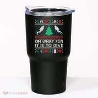 Funny Scuba Diving Diver Ugly Christmas Xmas Tumbler thumb 0