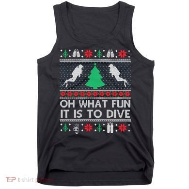 Funny Scuba Diving Diver Ugly Christmas Xmas Tank Top