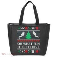 Funny Scuba Diving Diver Ugly Christmas Xmas Tote Bag thumb 0