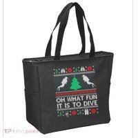Funny Scuba Diving Diver Ugly Christmas Xmas Tote Bag thumb 2