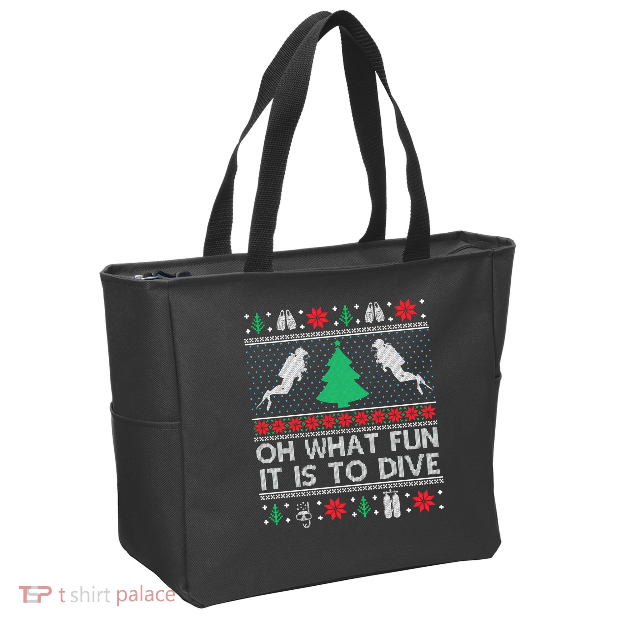 Funny Scuba Diving Diver Ugly Christmas Xmas Tote Bag