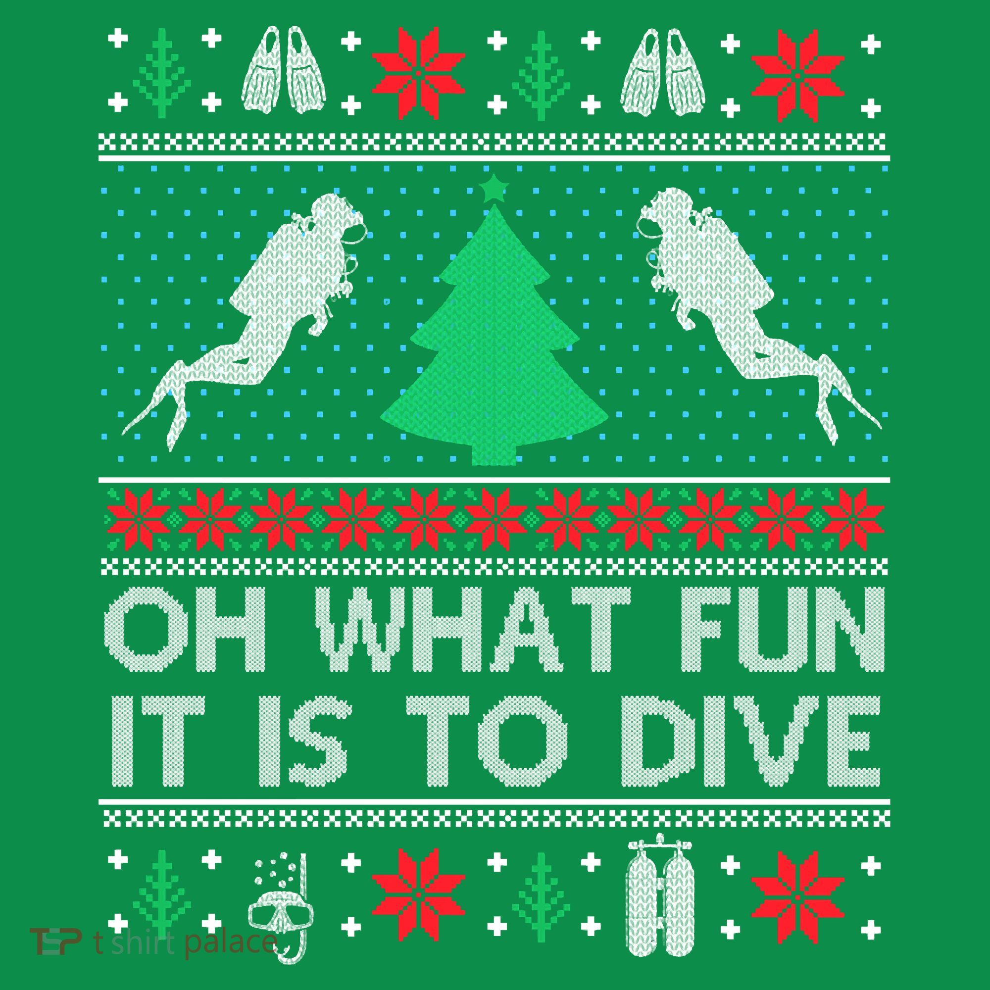 Funny Scuba Diving Diver Ugly Christmas Xmas Hoodie