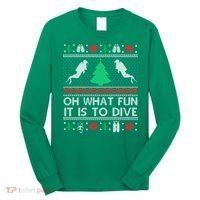 Funny Scuba Diving Diver Ugly Christmas Xmas Long Sleeve Shirt thumb 0