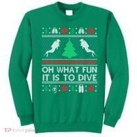 Funny Scuba Diving Diver Ugly Christmas Xmas Sweatshirt thumb 0