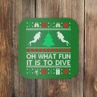 Funny Scuba Diving Diver Ugly Christmas Xmas Coaster thumb 0
