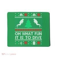 Funny Scuba Diving Diver Ugly Christmas Xmas Mousepad thumb 0
