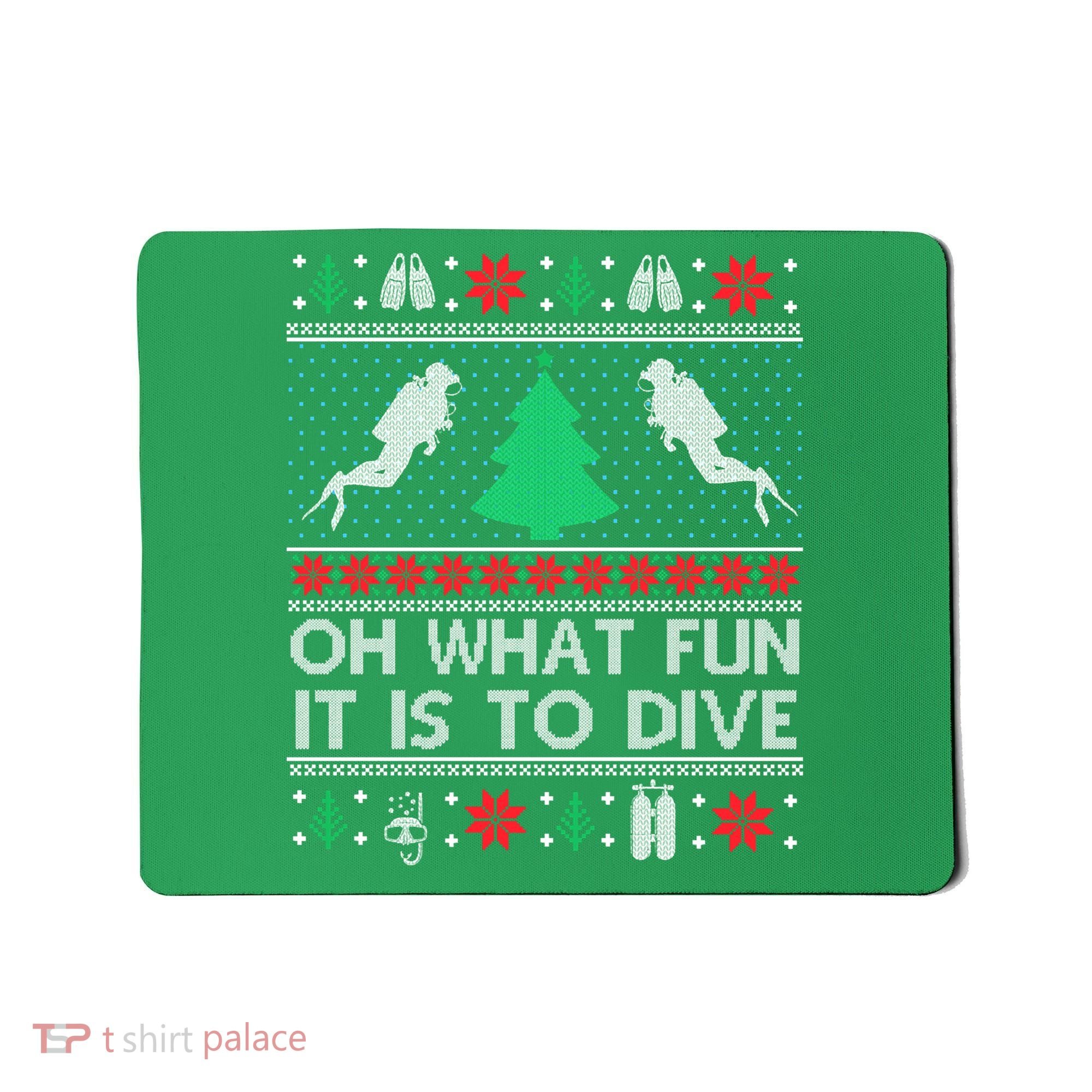 Funny Scuba Diving Diver Ugly Christmas Xmas Mousepad