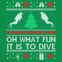 Funny Scuba Diving Diver Ugly Christmas Xmas Mousepad thumb 1