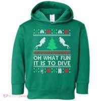 Funny Scuba Diving Diver Ugly Christmas Xmas Toddler Hoodie thumb 0