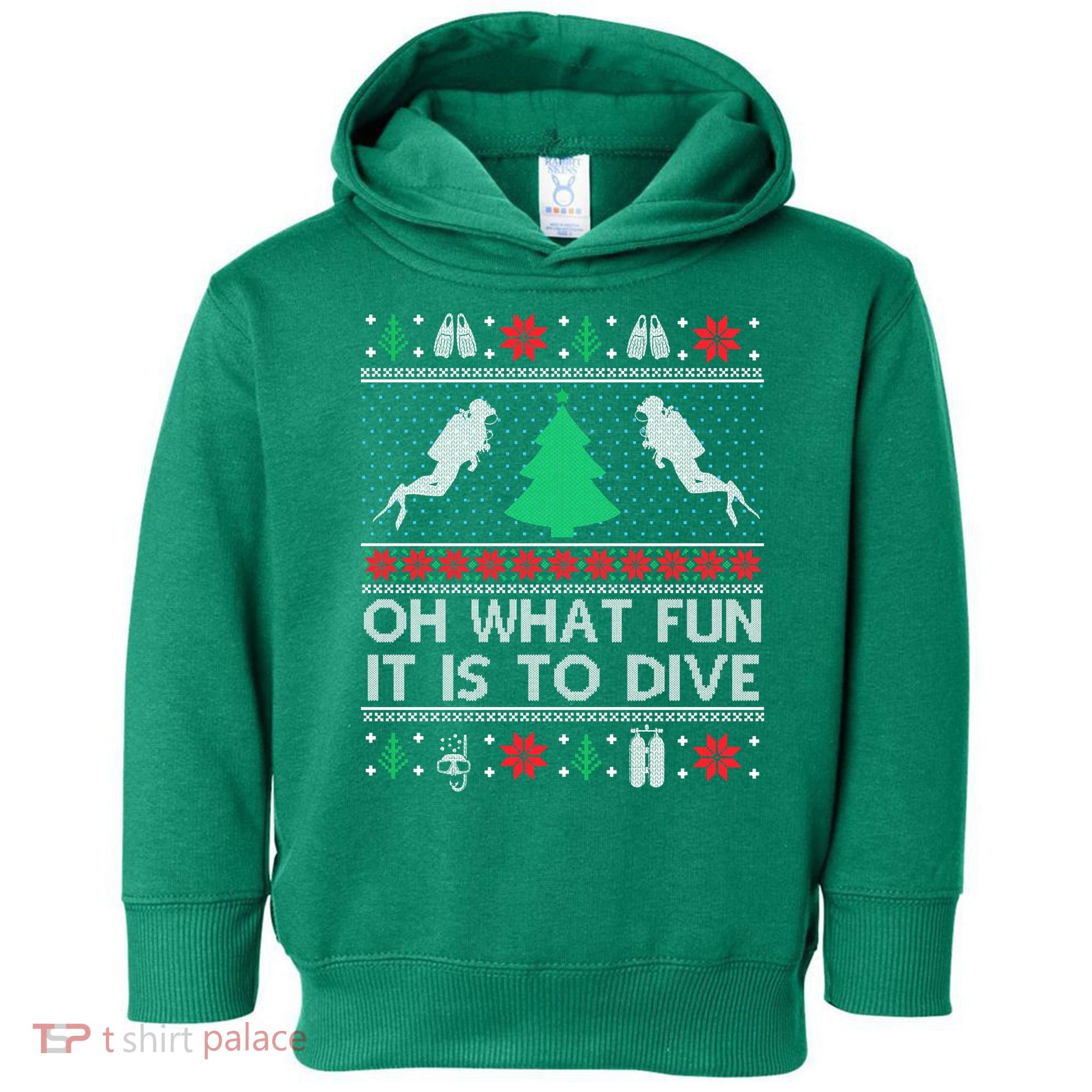 Funny Scuba Diving Diver Ugly Christmas Xmas Toddler Hoodie