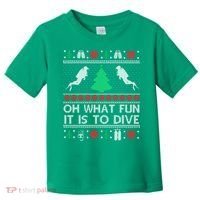 Funny Scuba Diving Diver Ugly Christmas Xmas Toddler T-Shirt thumb 0