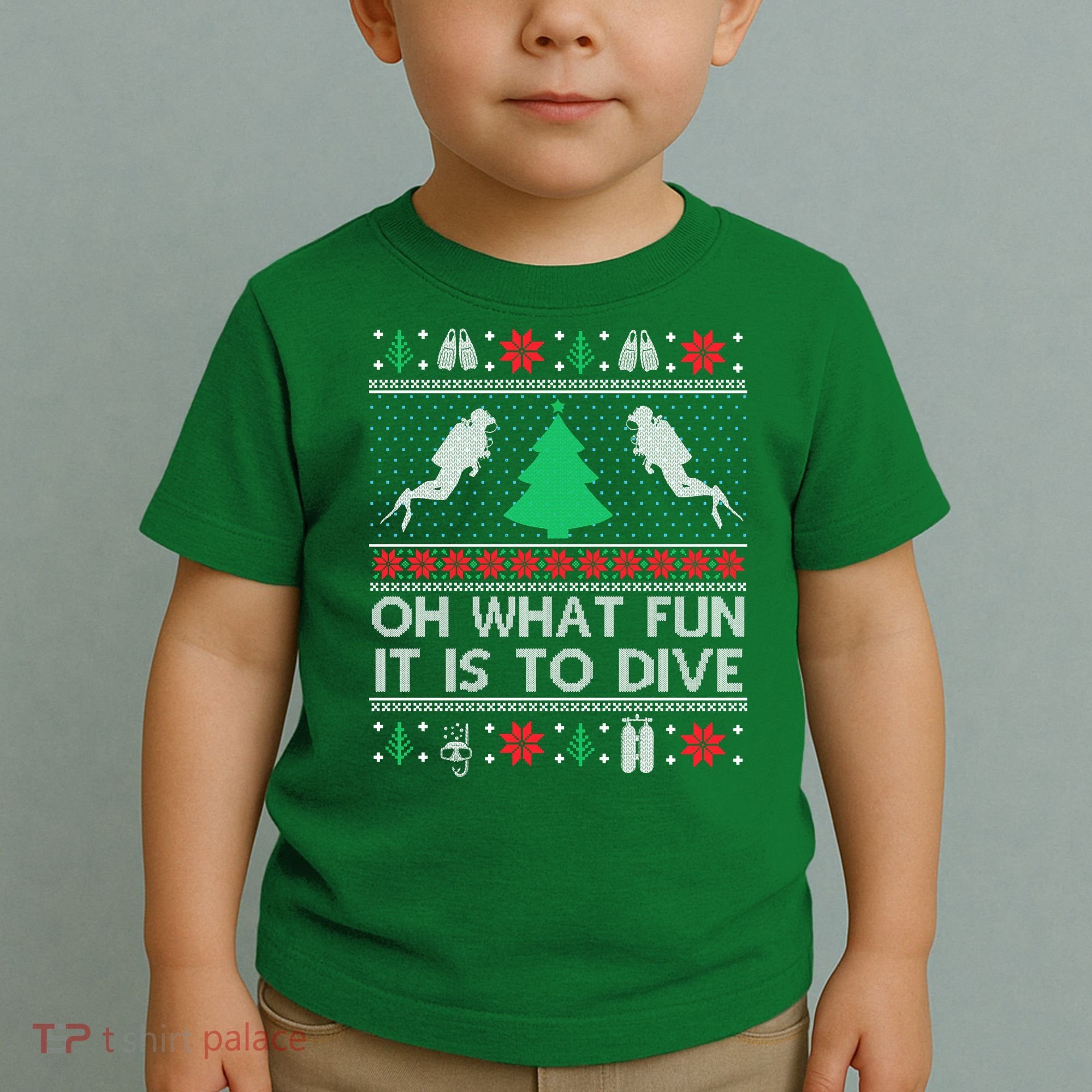 Funny Scuba Diving Diver Ugly Christmas Xmas Toddler T-Shirt