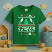 Funny Scuba Diving Diver Ugly Christmas Xmas Toddler T-Shirt thumb 3