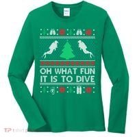 Funny Scuba Diving Diver Ugly Christmas Xmas Women's Long Sleeve Shirt thumb 0