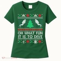 Funny Scuba Diving Diver Ugly Christmas Xmas Women's T-Shirt thumb 0