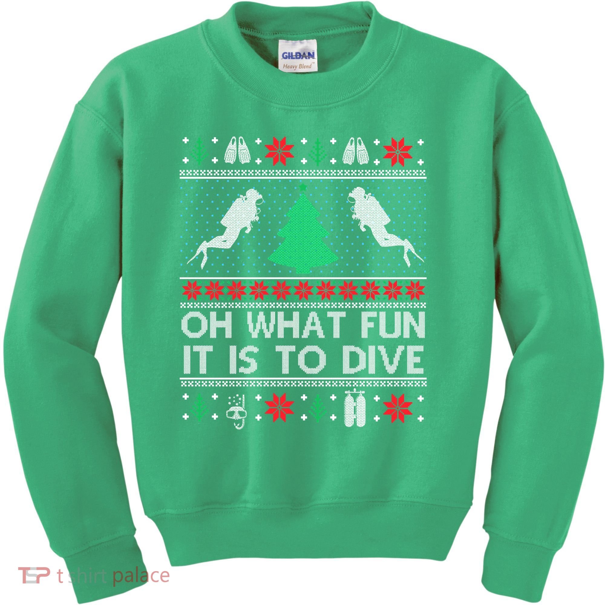 Funny Scuba Diving Diver Ugly Christmas Xmas Kids Sweatshirt