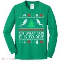 Funny Scuba Diving Diver Ugly Christmas Xmas Kids Long Sleeve Shirt thumb 0