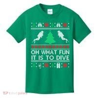 Funny Scuba Diving Diver Ugly Christmas Xmas Kids T-Shirt thumb 0