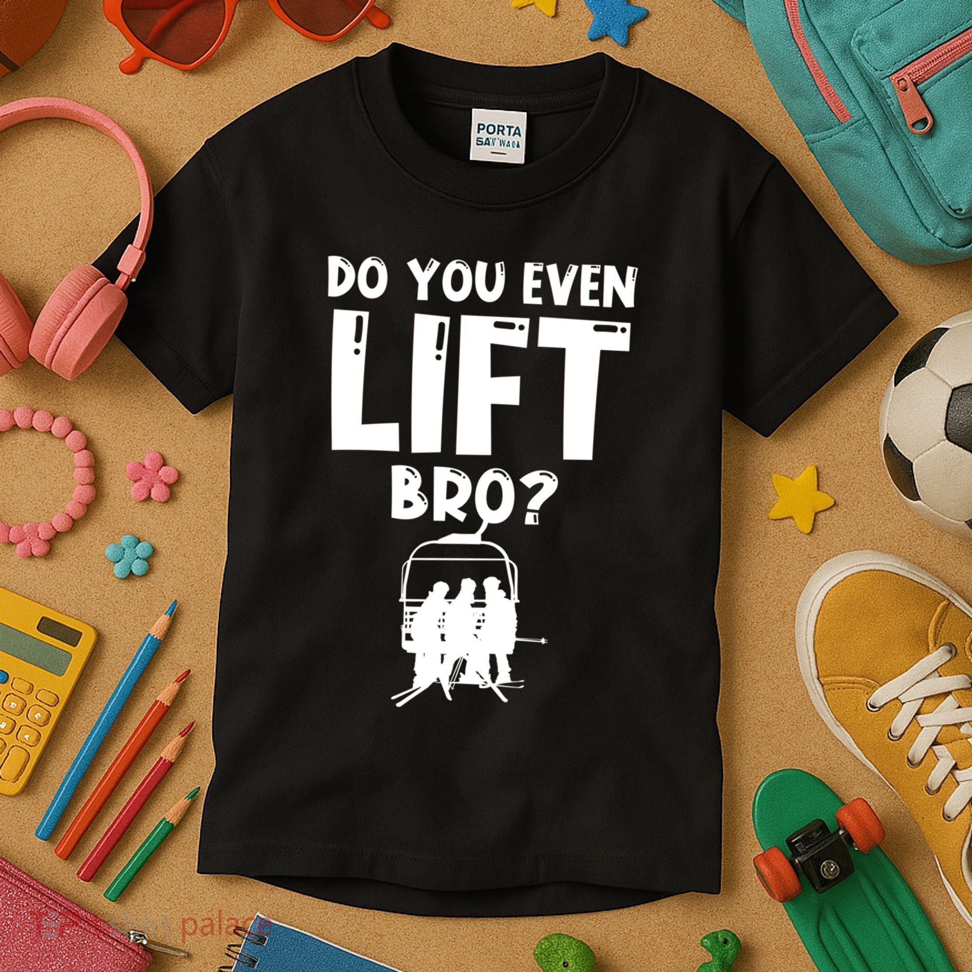 Funny Ski Do You Even Lift Snowboard Skiing Kids T-Shirt