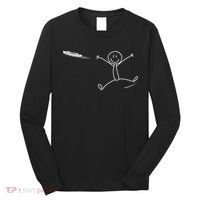 Frisbee Stickman Disc Golf Funny Ultimate Frisbee Game Long Sleeve Shirt thumb 0